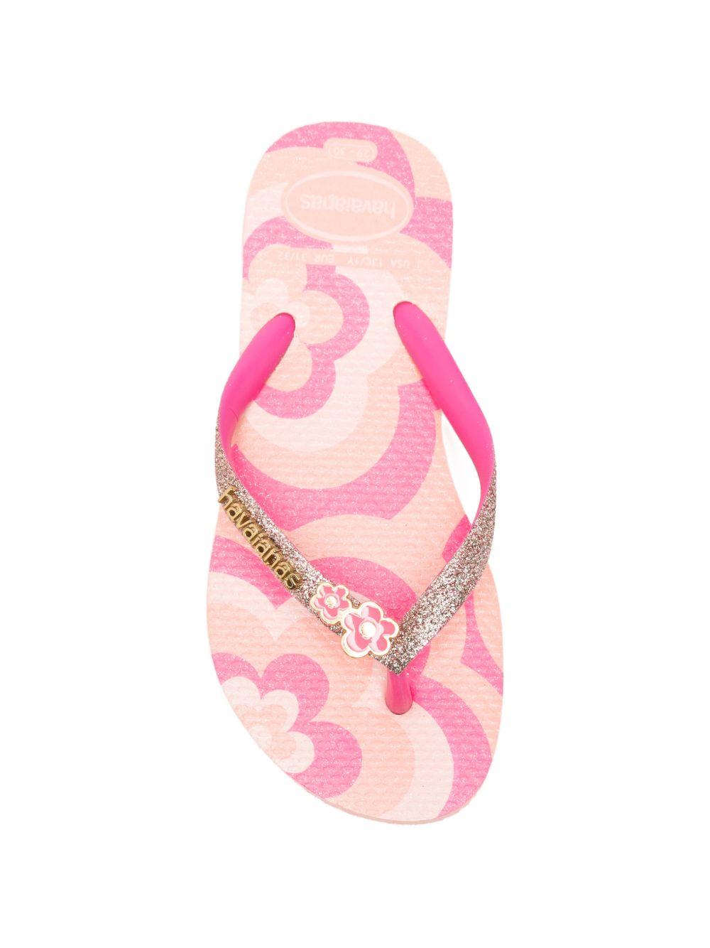 Infradito per bambina Havaianas Kids rosa con dettagli fiori in rilievo 4146976 3128 HAVAIANAS KIDS