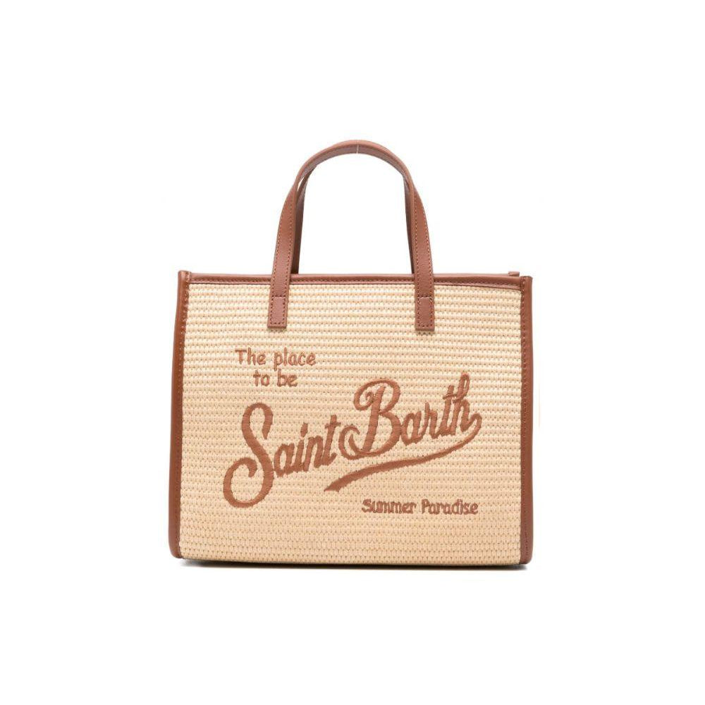 Borsa Vivian MC2 Saint Barth beige con logo ricamato sul davanti VVID001 00368L MC2 ST. BARTH KIDS