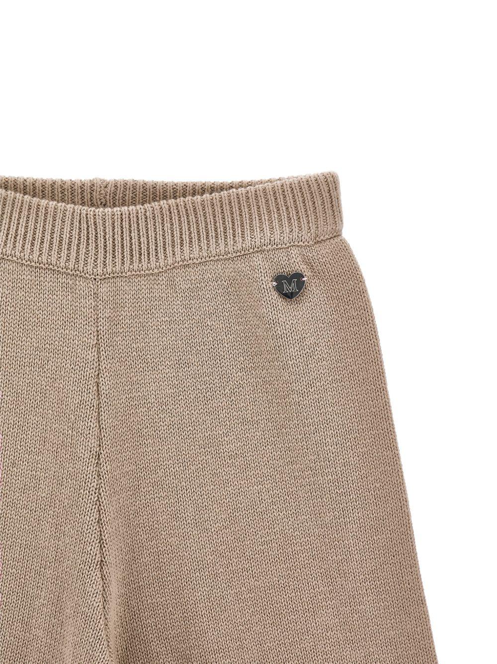 Pantaloni per bambina Monnalisa Kids beige con design lavorato a maglia 17H409 8060 0003 MONNALISA KIDS