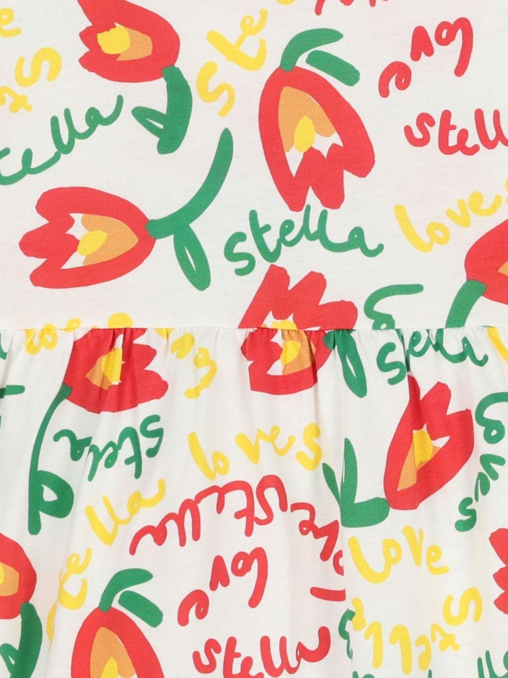 Abito per bambina Stella McCartney Kids bianco con stampa a fiori TY1C51 Z3423 101MC STELLA McCARTNEY KIDS