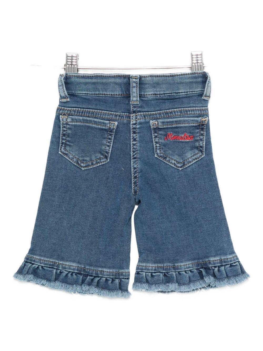 Shorts per neonata Monnalisa denim con ricamo di Minnie Mouse 39F406 6043 0055 MONNALISA