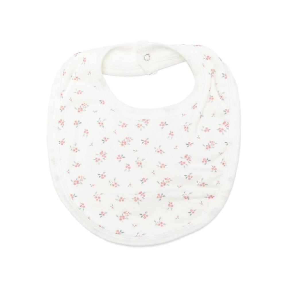 Bavaglino per neoenati Petit Bateau Kids bianco con stampa grafica floreale A0GPR 02 PETIT BATEAU KIDS