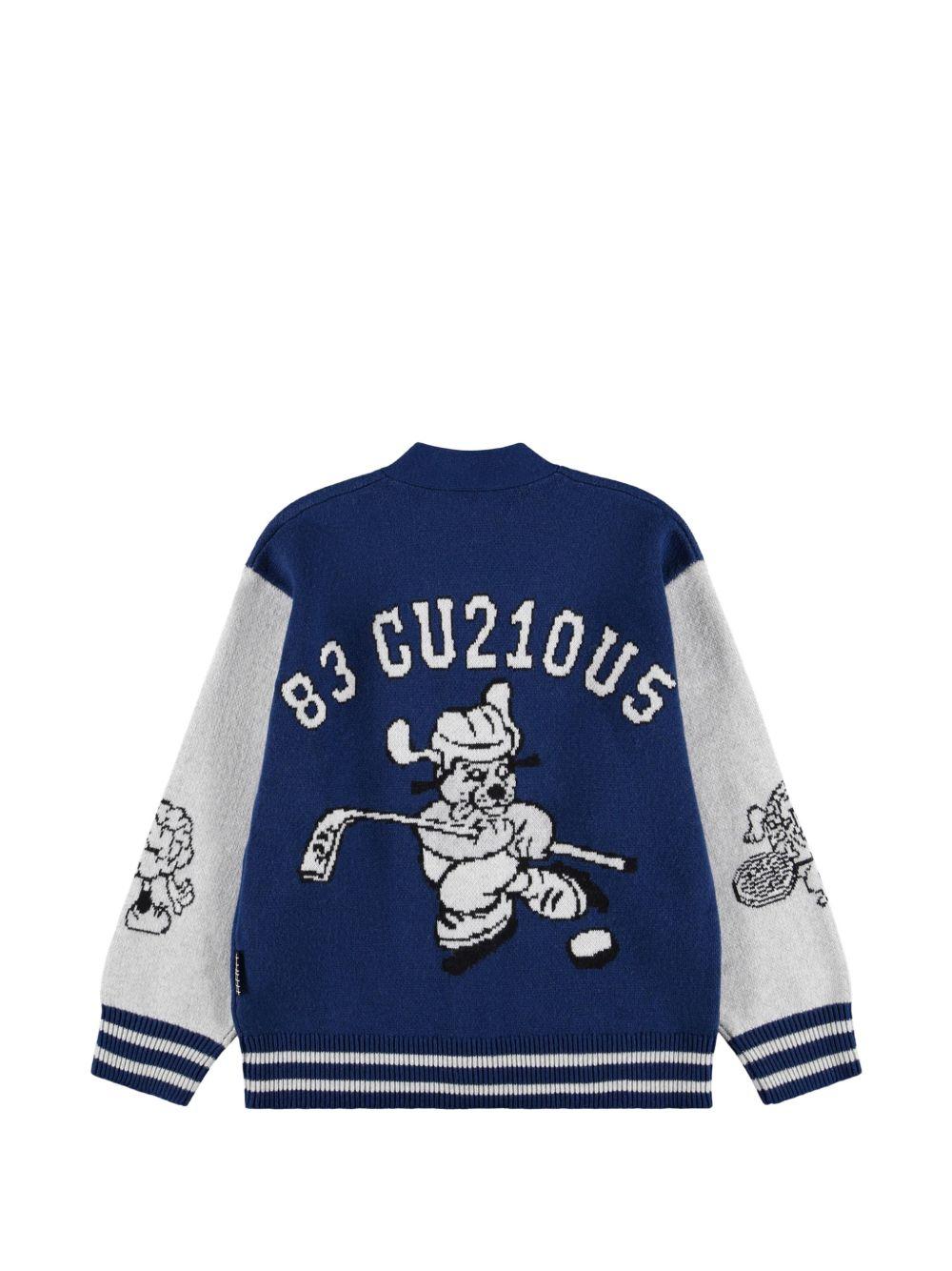 Cardigan per bambino Molo blu con design color-block 1W26K302 9757 MOLO KIDS