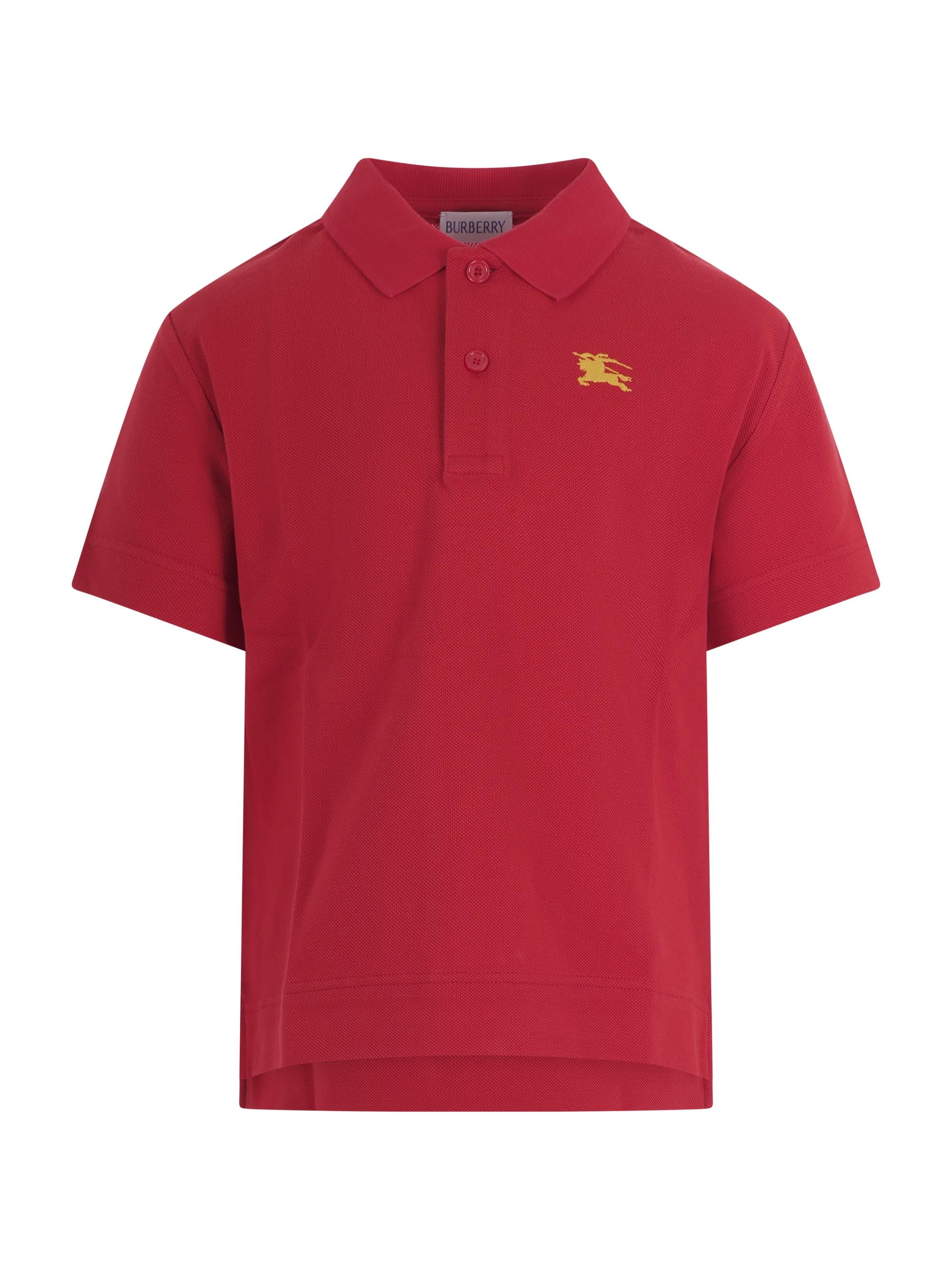 T-shirt per bambino Burberry Kids rosso con colletto polo 8117372 B7308 BURBERRY KIDS