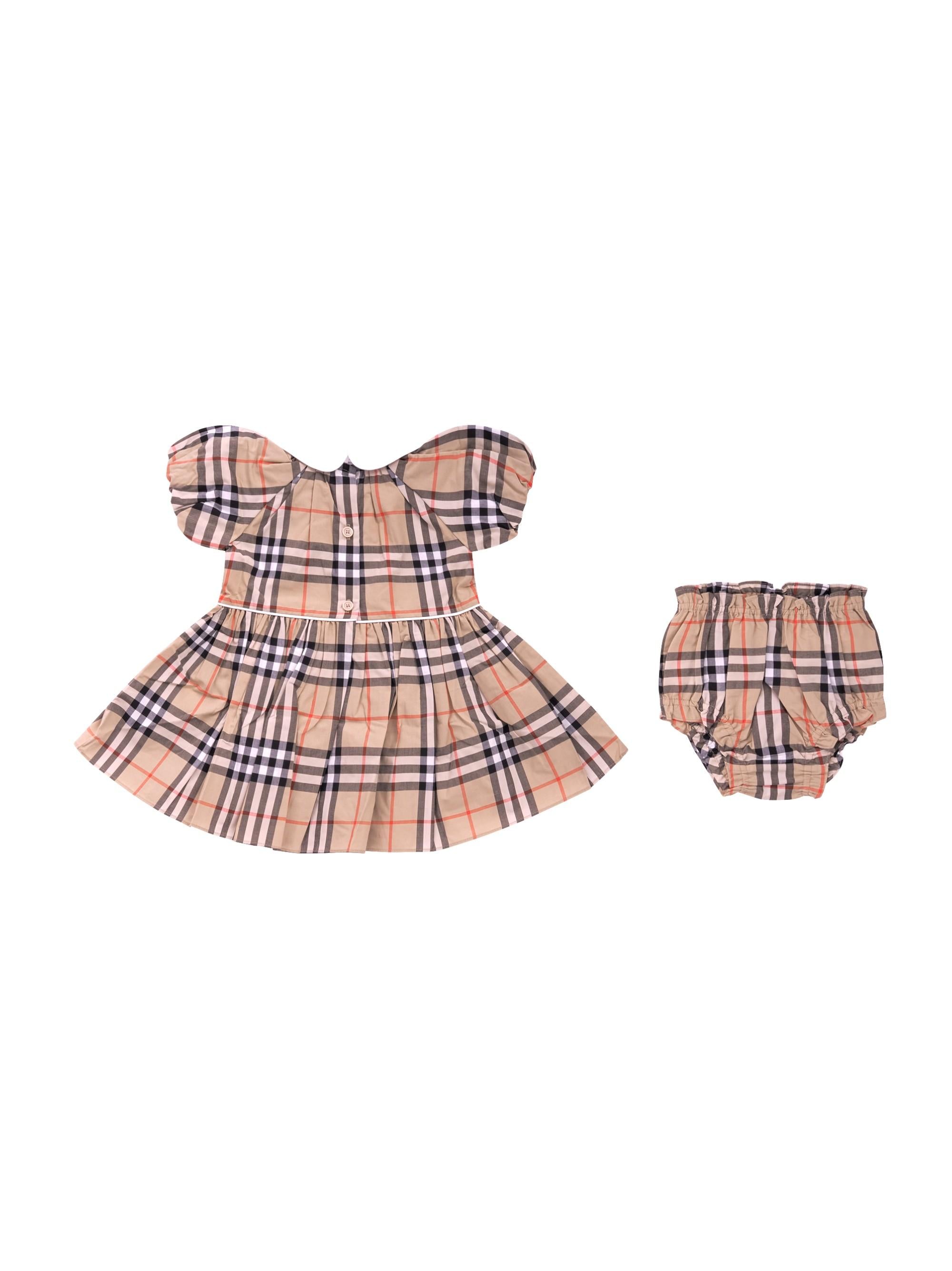 Abito per bambina Burberry Kids beige con motivo a quadri 8119879 B9368 BURBERRY KIDS