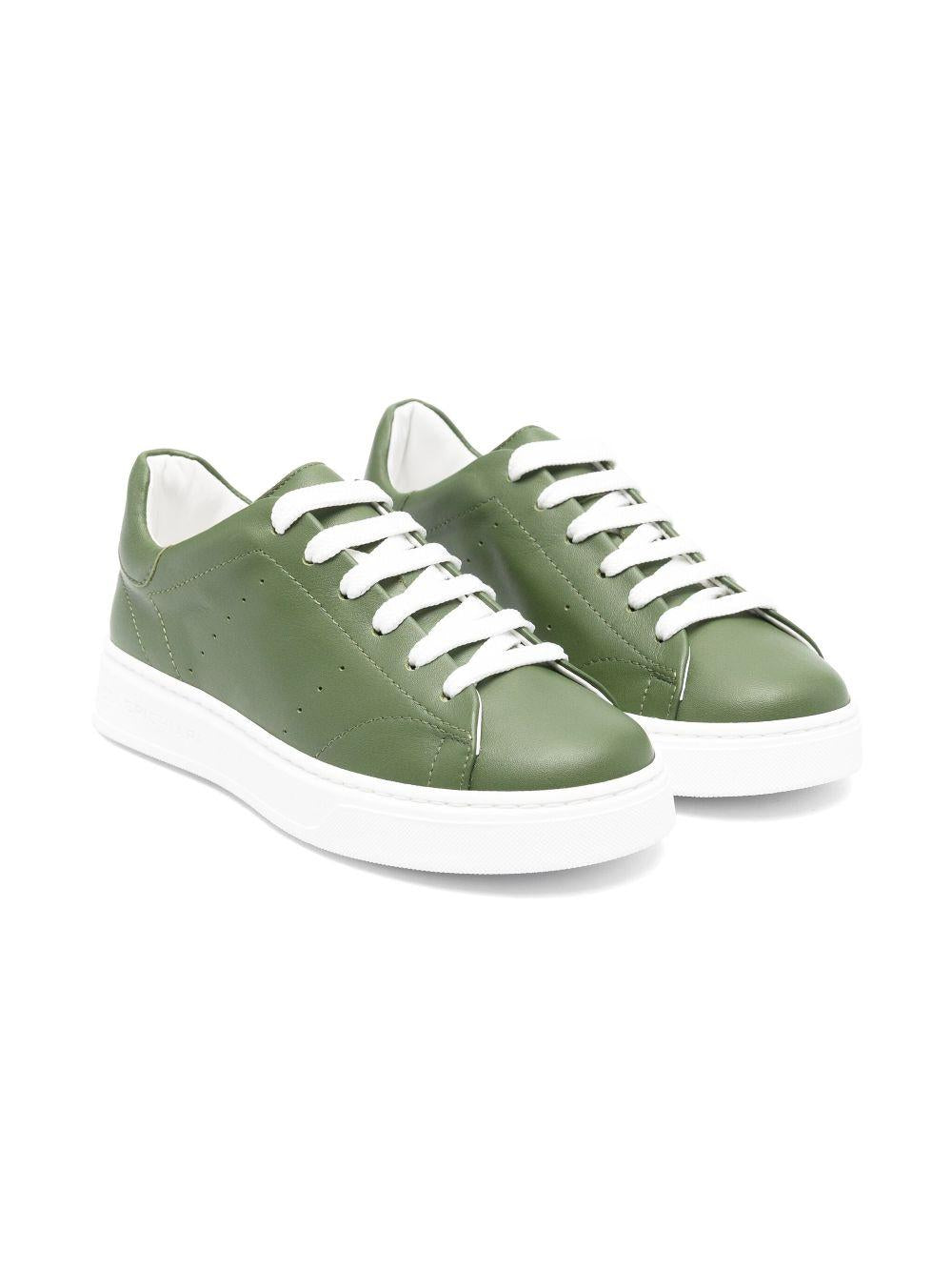 Sneakers per bambino Colorichiari verde in pelle con dettaglio traforato MJ958164 4869 3610 COLORICHIARI