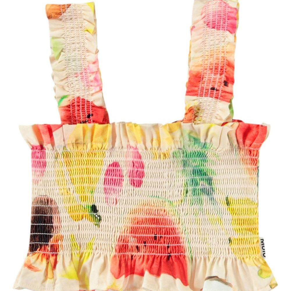 Top per bambina Molo Rolfia beige con stampa grafica all-over 2S25C402 9259 MOLO