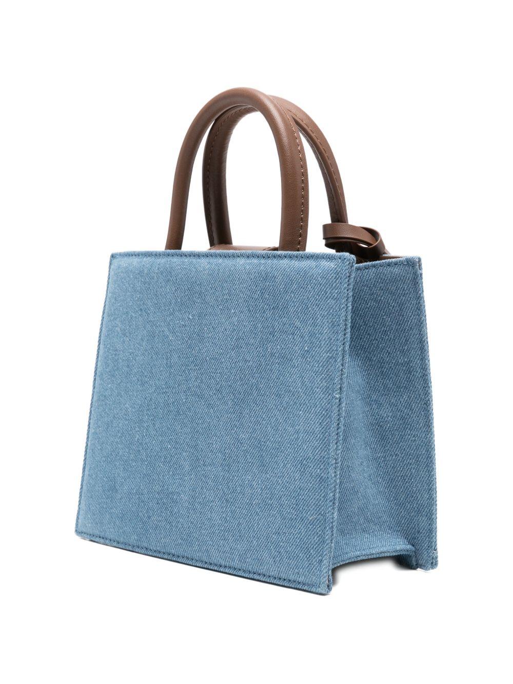 Borsa Shop mini MC2 Saint Barth denim con targhetta logo metallica sul fronte SHBM0002 00009L MC2 ST. BARTH KIDS