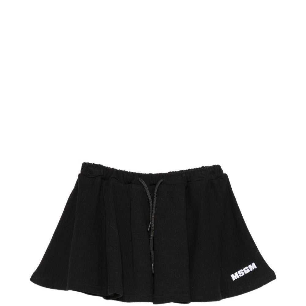 Shorts per bambina MSGM Kids neri con logo sul davanti S6MSJGST075 110 MSGM KIDS