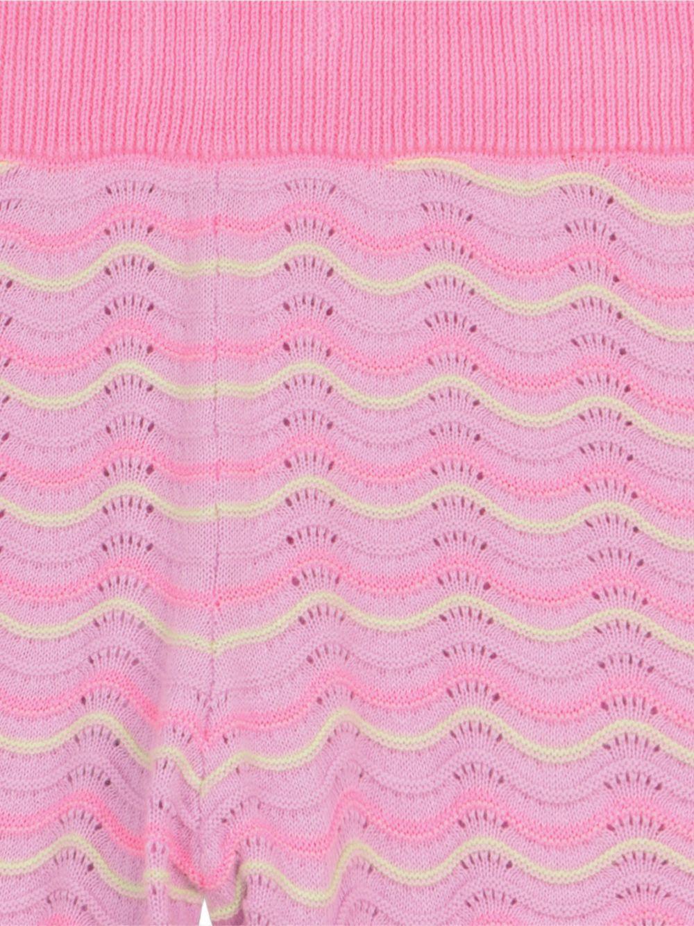 Shorts per bambina Billieblush rosa con motivo a onde in maglia U21895 929 BILLIEBLUSH