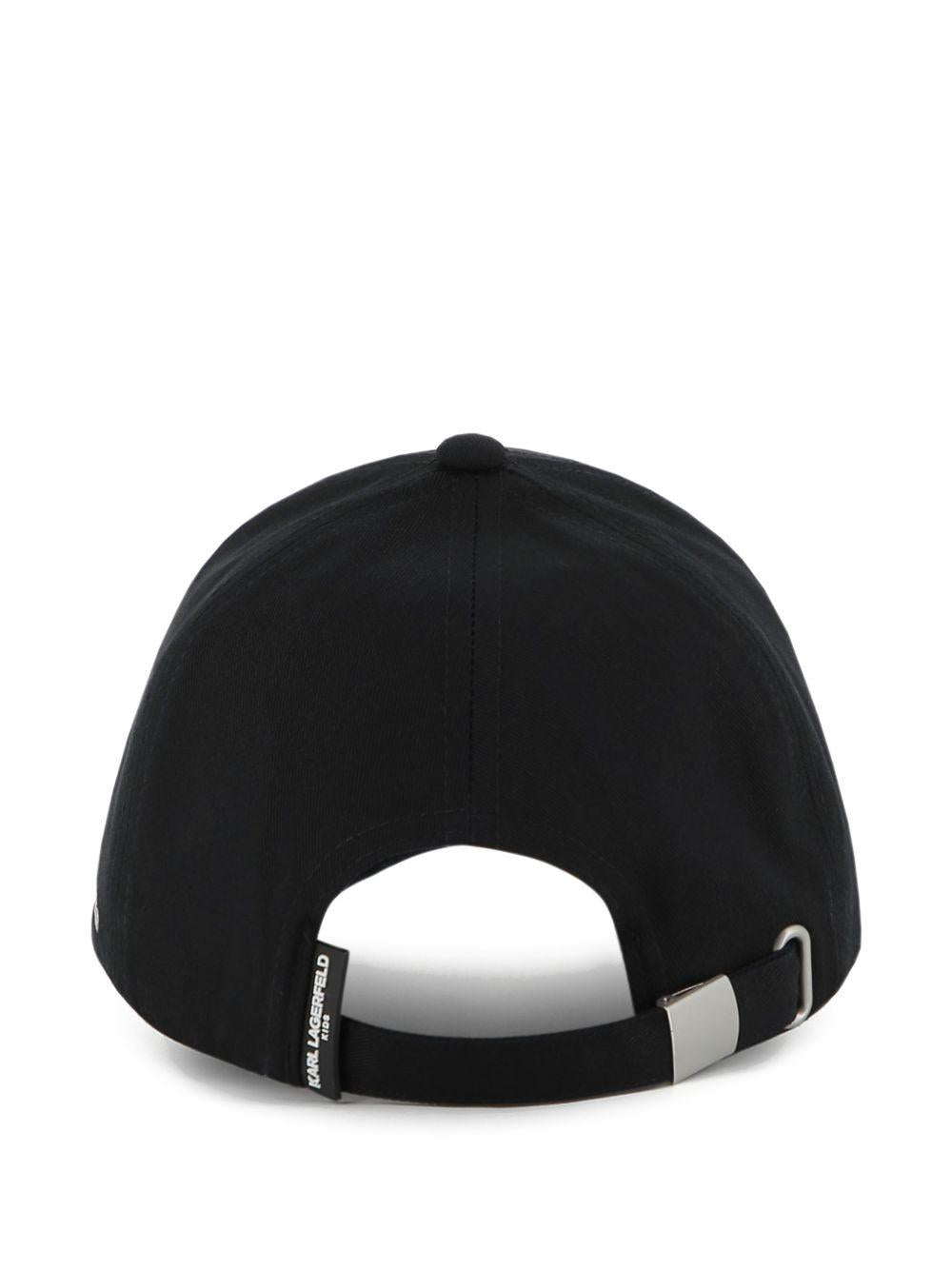 Berretto per bambini Karl Lagerfeld Kids nero con dettaglio logo Z31217 09B KARL LAGERFELD KIDS