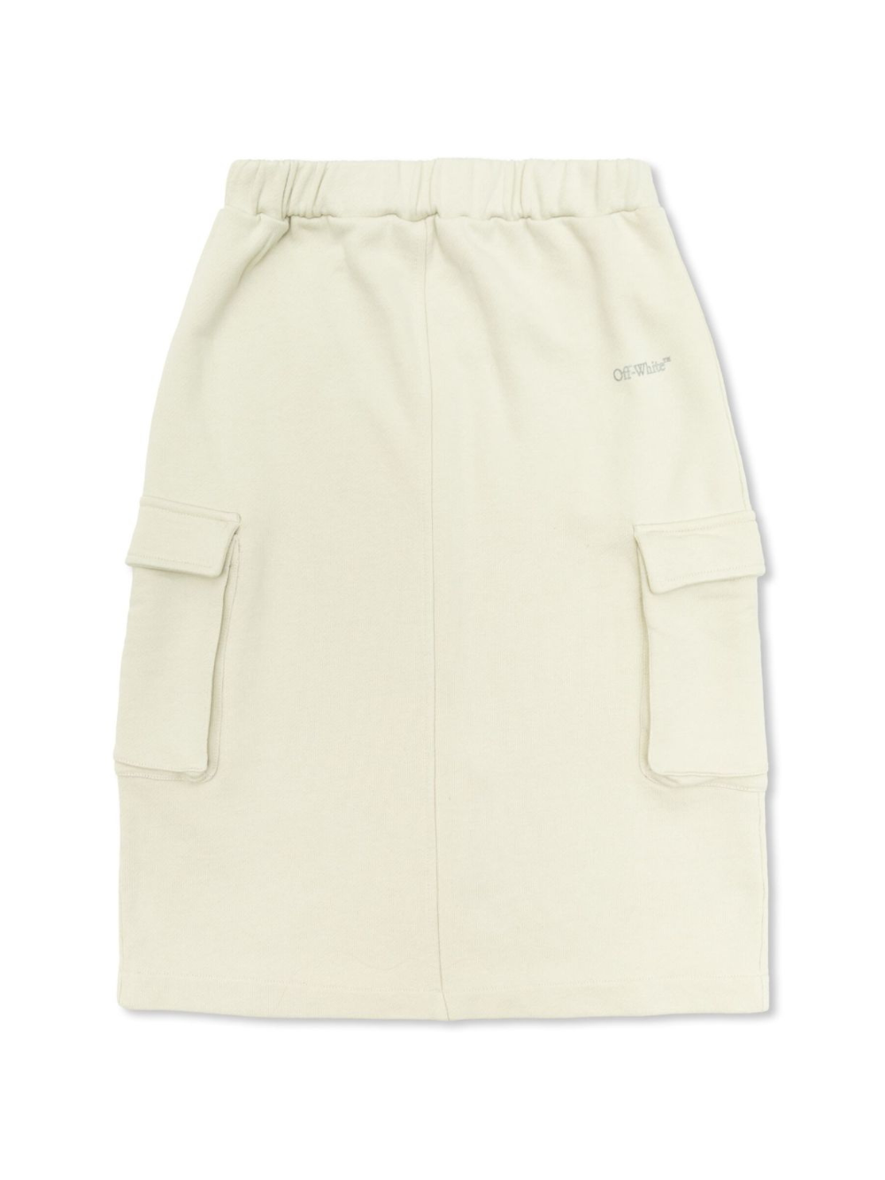 Gonna in cotone per bambina Off-White Kids bianco con spacco posteriore OGCK005S25FLE001 0572 OFF WHITE KIDS