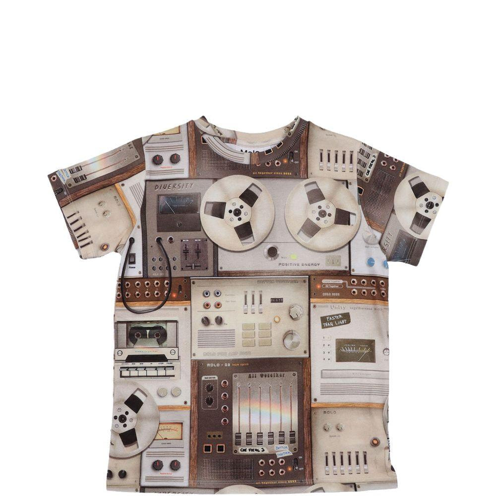 T-shirt per bambino Molo beige con stampa grafica all-over 1S26A210 9582 MOLO