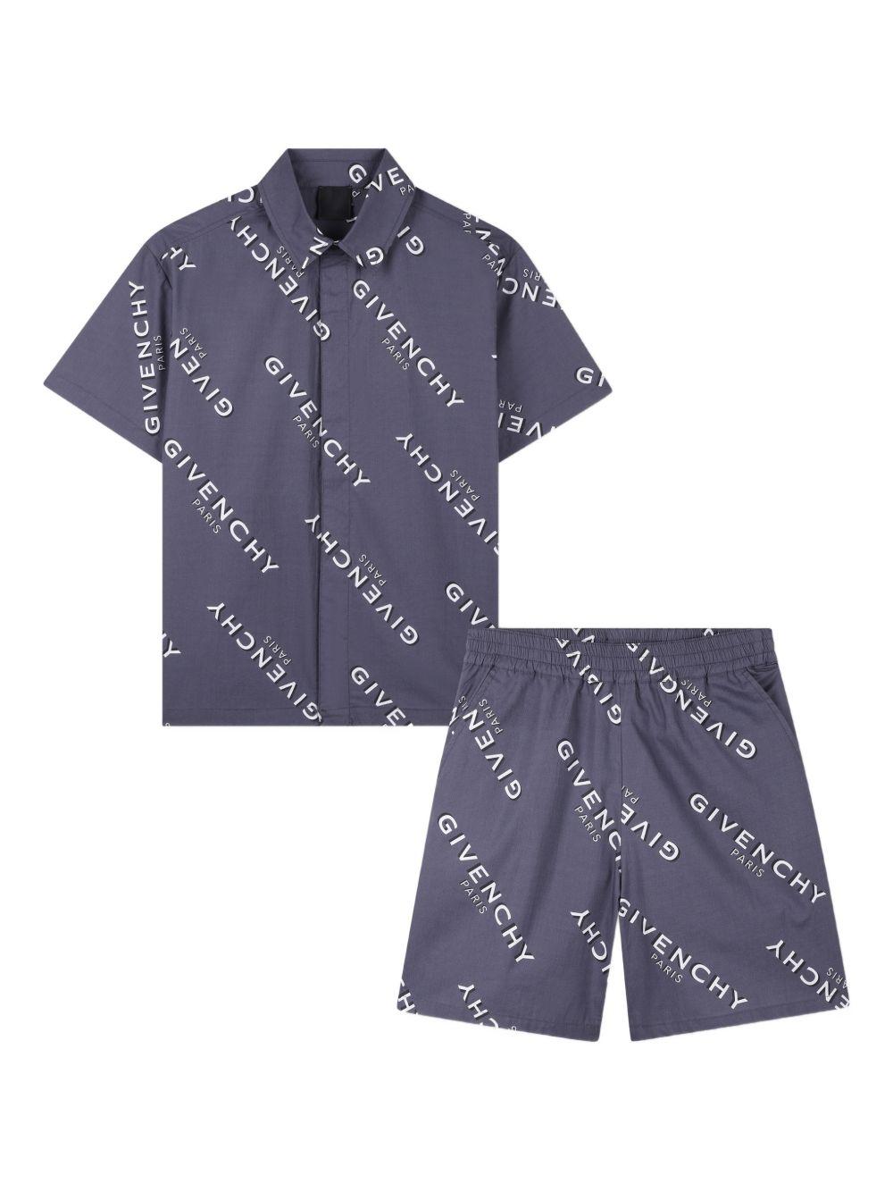 Completo 2 pezzi per bambino Givenchy Kids grigio con logo all-over H31081 M01 GIVENCHY KIDS