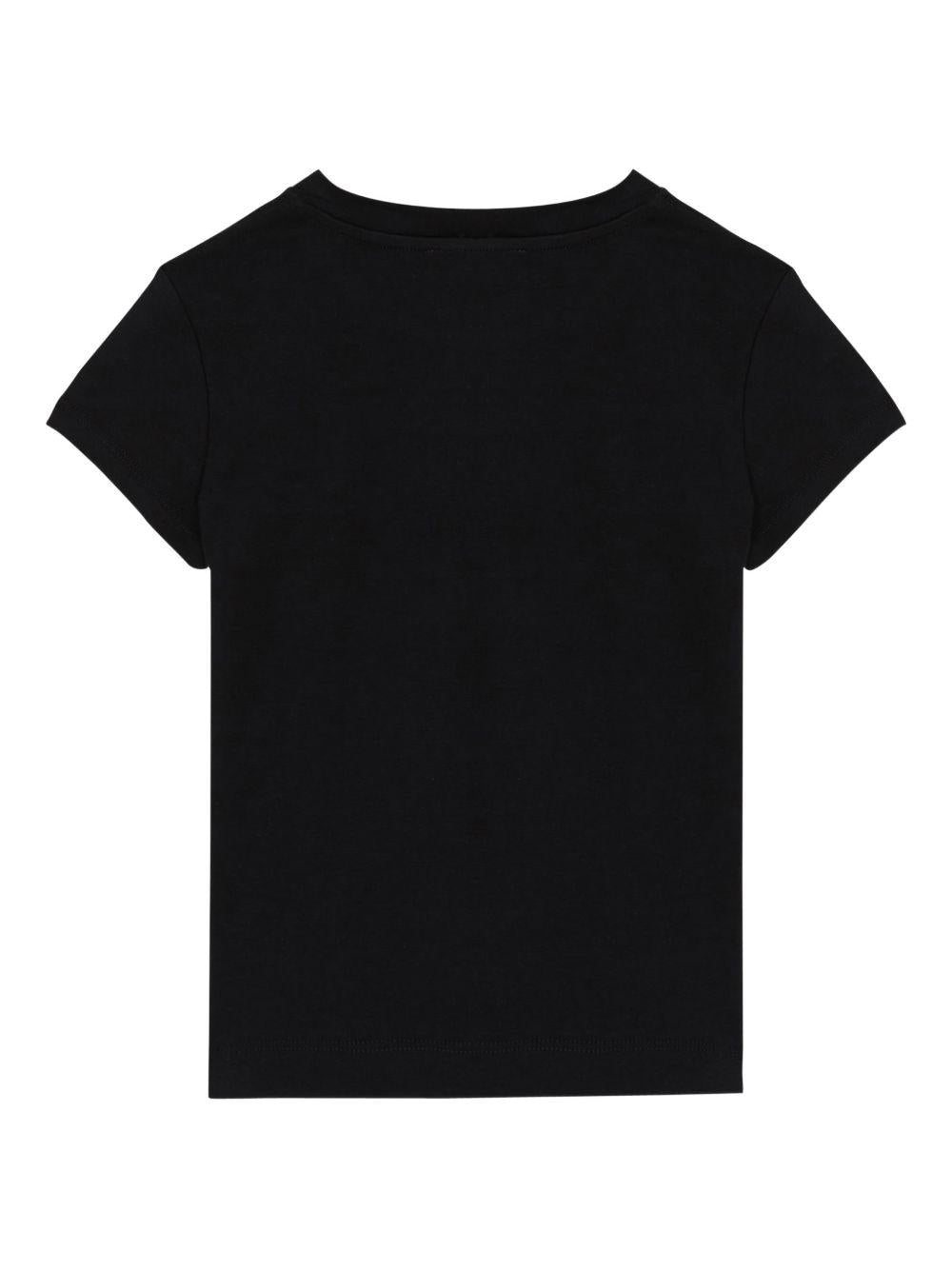 T-shirt per bambina Balmain Kids nera con dettaglio bottoni color oro BY8A51 Z3277 930 BALMAIN KIDS