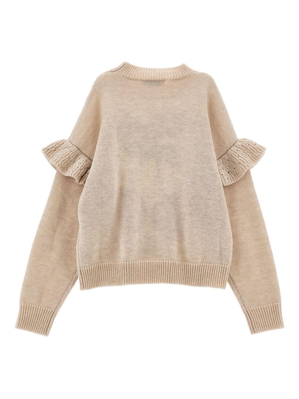 Maglione per bambina Philosophy Di Lorenzo Serafini Kids beige con ruches I9F604 6066 P003 PHILOSOPHY