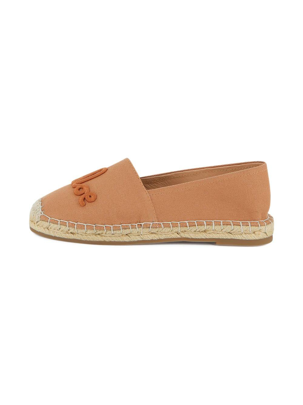 Espadrilles per bambina Chloé Kids marrone chiaro con ricamo C20879 239 CHLOE' KIDS