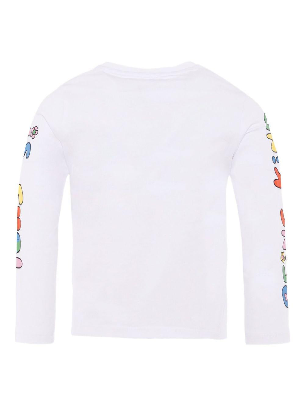 T-shirt per bambini Stella McCartney Kids bianco con stampa grafica TX8A00 Z0434 100 STELLA McCARTNEY KIDS