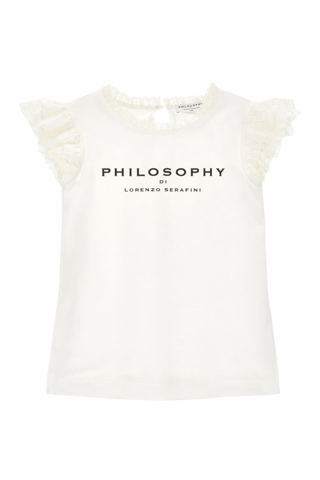 T-shirt per bambina Philosophy di Lorenzo Serafini Kids bianca con logo sul davanti I1G600 7201 0001 PHILOSOPHY KIDS
