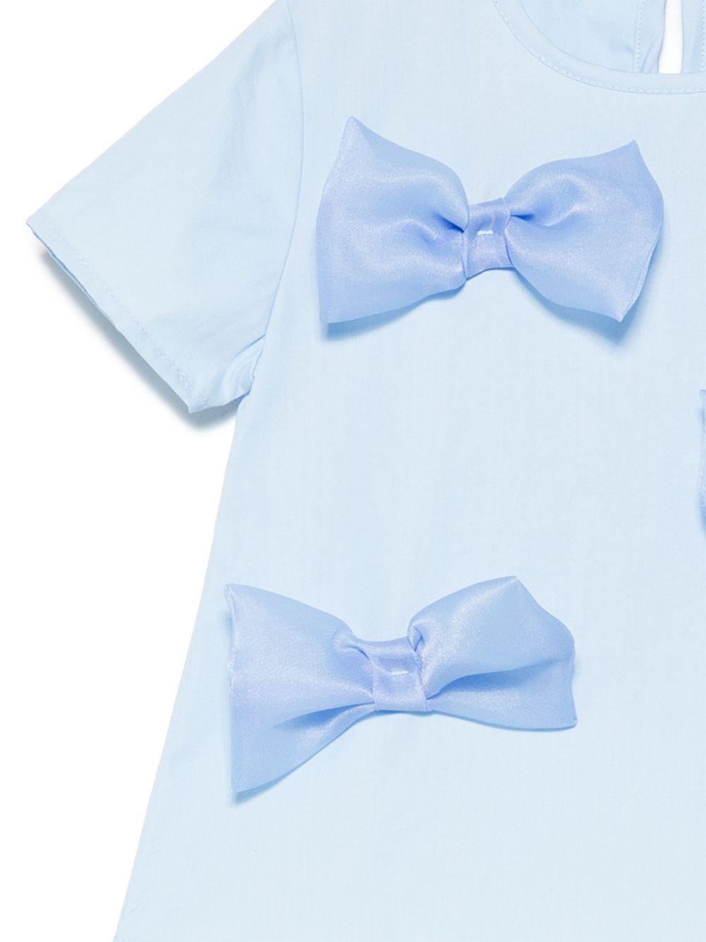 T-shirt per neonata A'lapage azzurro in cotone con dettaglio fiocchi AL09 CARTA DA ZUCCHERO A'LAPAGE KIDS