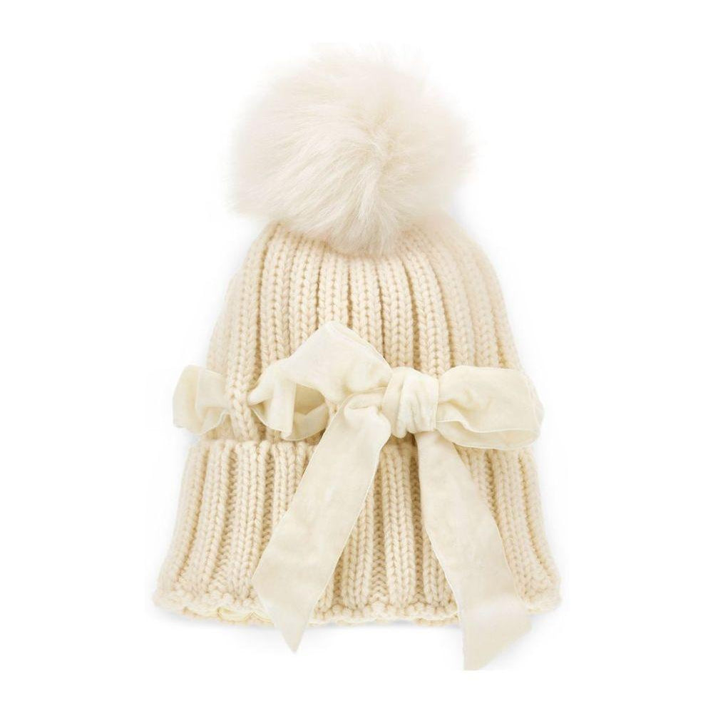 Cappello per bambina Monnalisa Kids beige con dettaglio fiocco 17H005 8064 029F MONNALISA KIDS