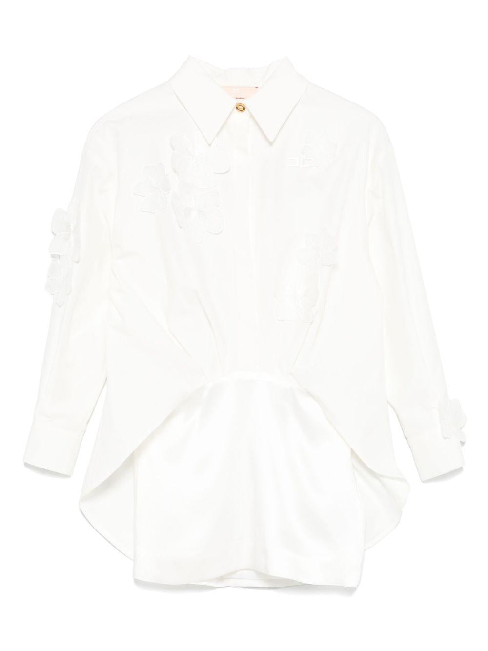 Chemisier per bambina Elisabetta Franchi La Mia Bambina bianco con applicazione a fiori EFAB5970RA008 D346 ElISABETTA FRANCHI