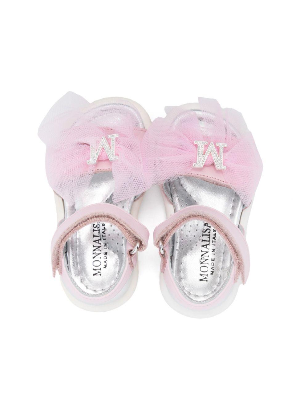 Sandali per bambina Monnalisa rosa con dettaglio fiocco 83E007 5721 0090 MONNALISA KIDS
