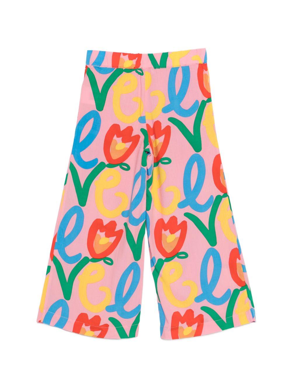 Pantalone per bambina Stella McCartney Kids rosa con stampa floreale TY6C50 Z3437 509MC STELLA McCARTNEY KIDS