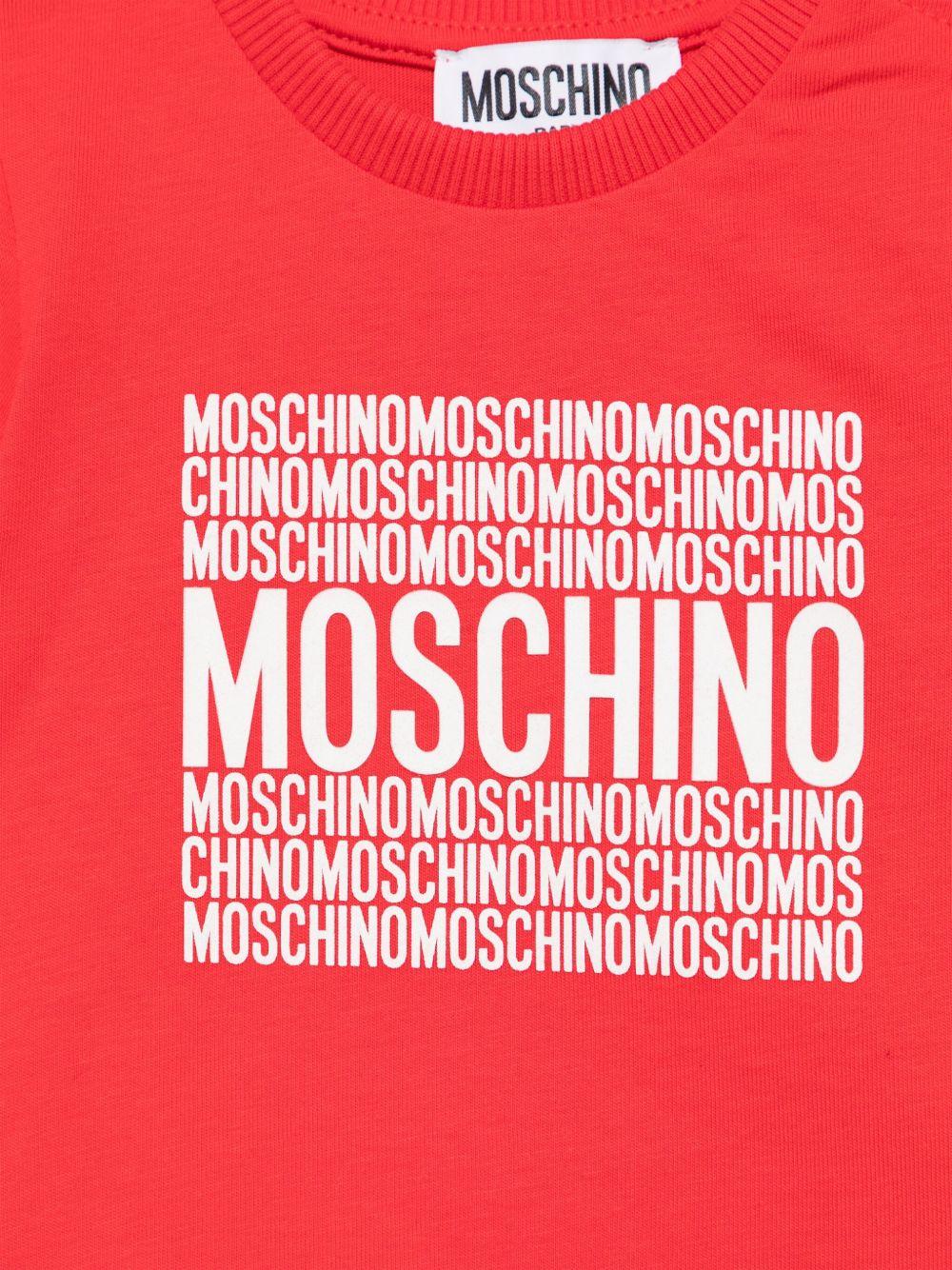 T-shirt con logo per neonato Moschino Kids rosso con girocollo M9M032LAA01 50109 MOSCHINO KIDS