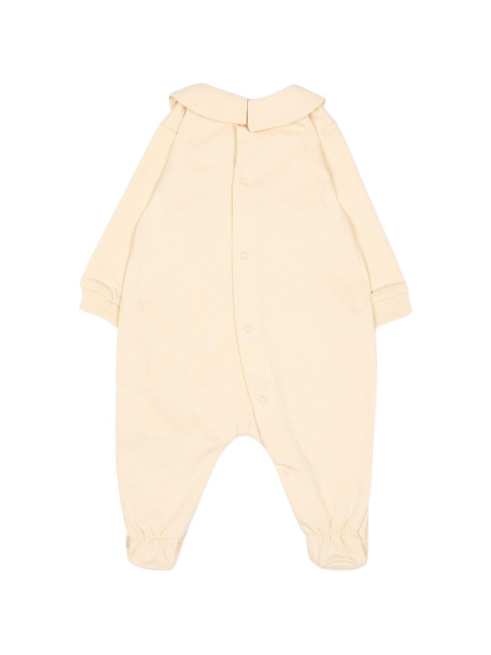 Set tutina, berretto e bavaglino per neonati Moschino Kids beige con stampa Teddy Bear MUY09PLCA40 20404 MOSCHINO KIDS