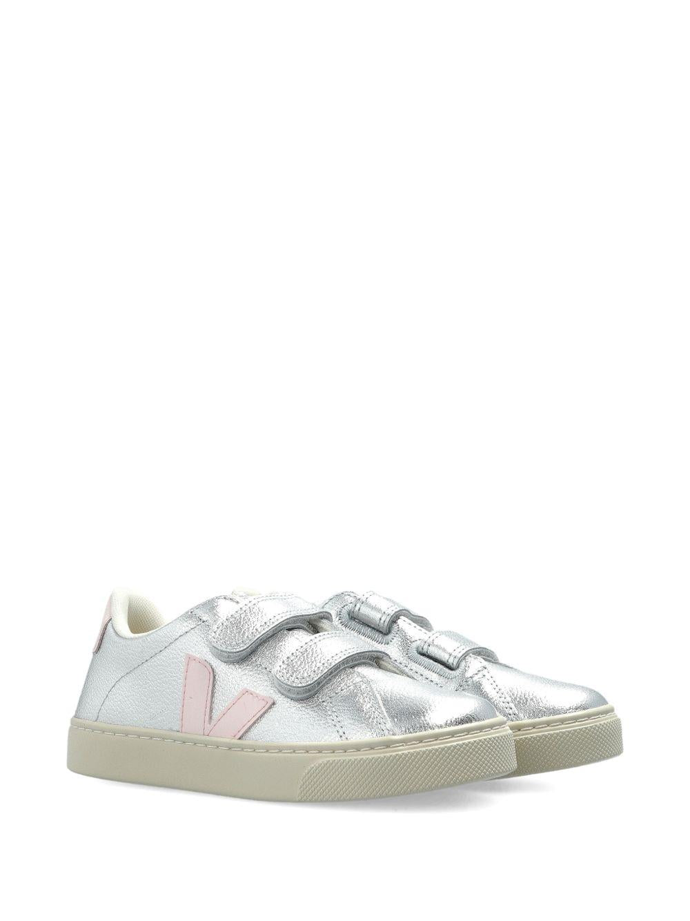 Sneakers per bambina Veja argentate con inserti rosa SV0521493 SILVER LASSI VEJA KIDS