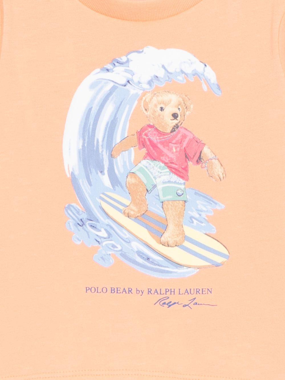 T-shirt per neonati Polo Ralph Lauren Kids arancione con motivo Polo bear 320B13589 001 Ralph Lauren kids