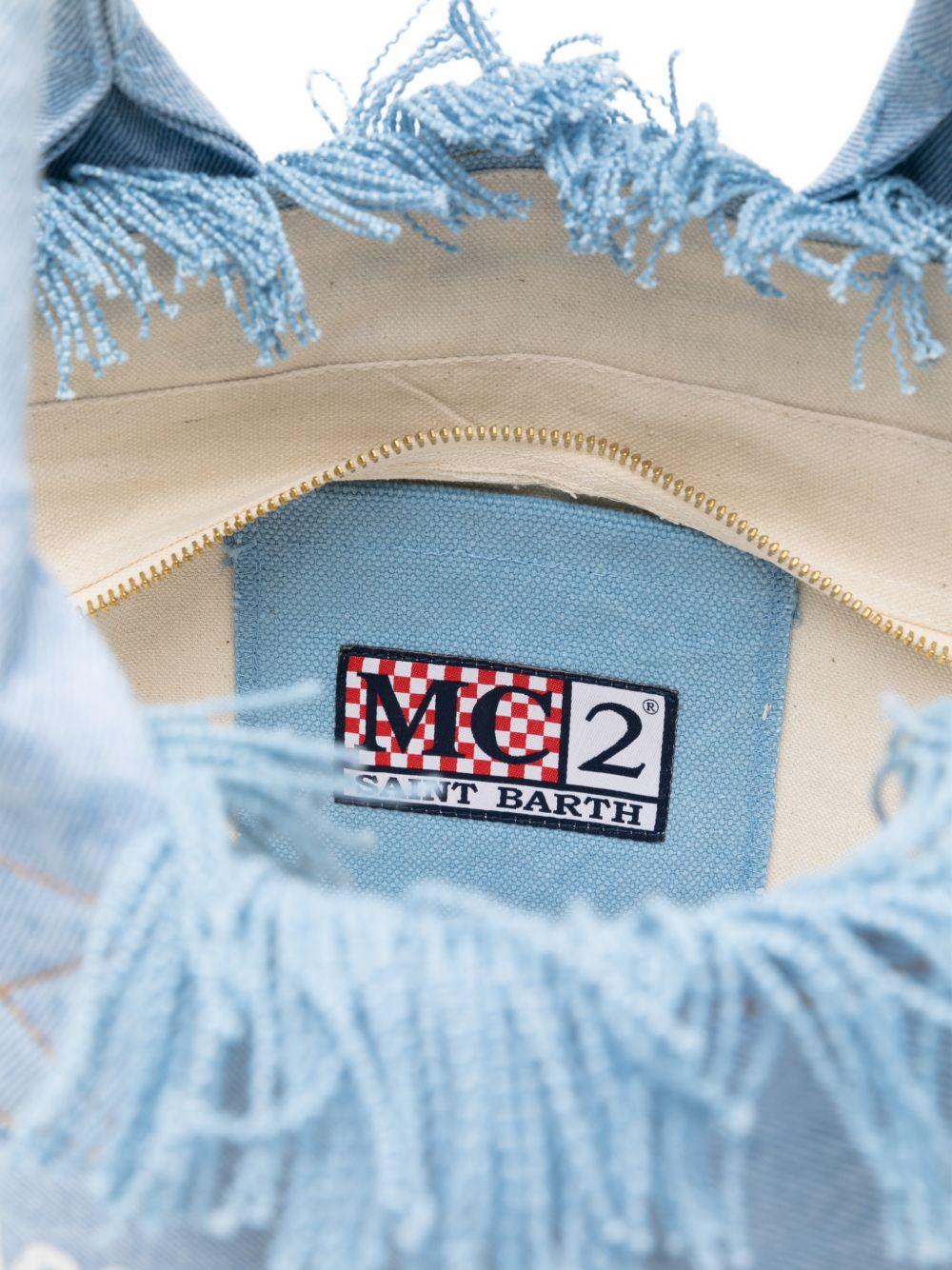 Borsa Vanity MC2 Saint Barth azzurra con logo sul davanti VANI001 00426L MC2 ST. BARTH