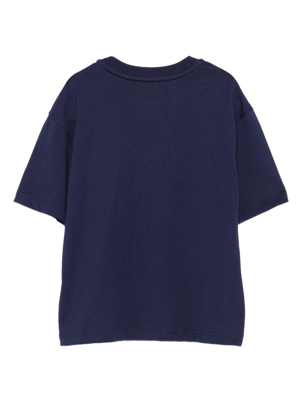 T-shirt per bambino Lanvin Enfant blu con logo sul davanti N30280 868 LANVIN