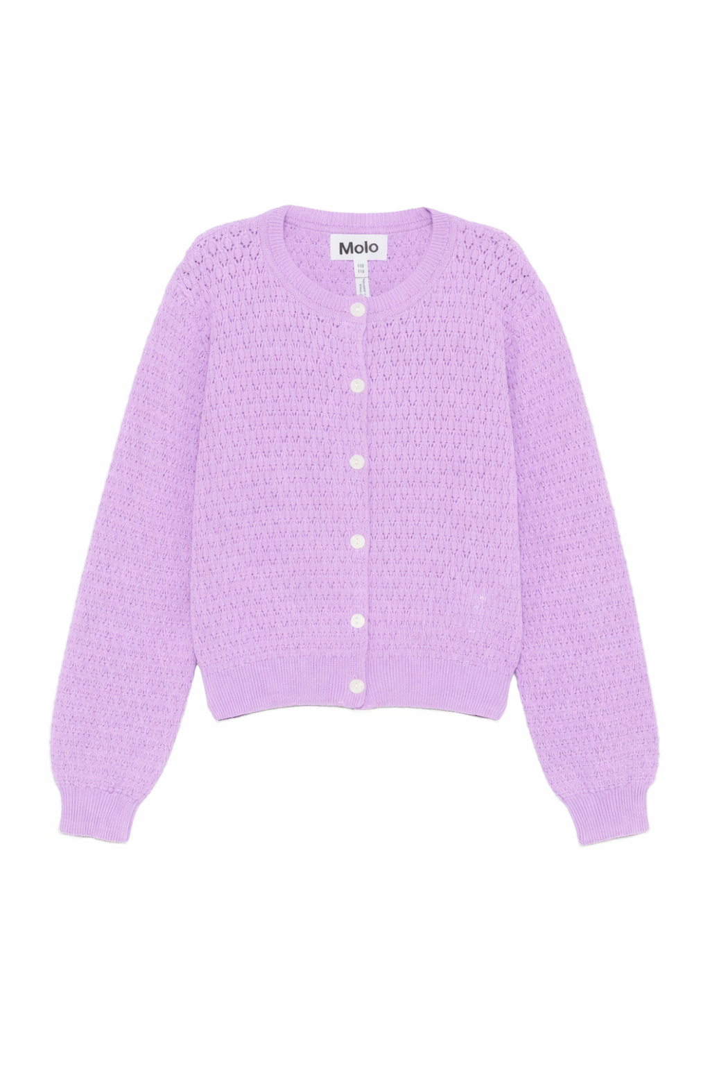 Cardigan georgina per bambina Molo viola traforata a girocollo 2S26K310 5640 MOLO KIDS