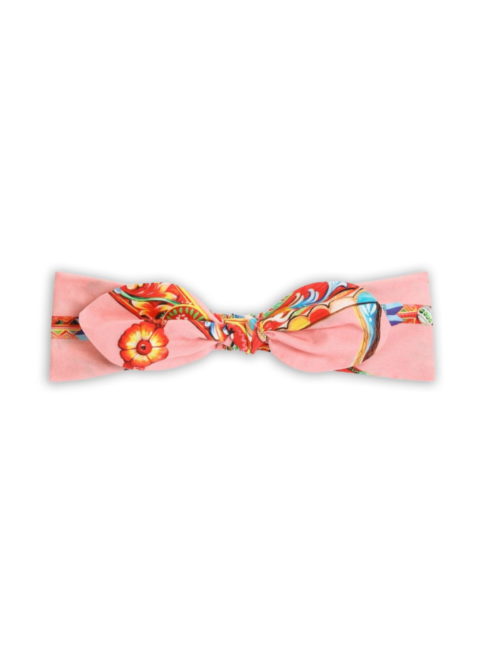 Fascia per capelli per bambina Dolce & Gabbana Kids rosa con stampa Carretto Siciliano LB5H81 FI5O1 HF6CK DOLCE & GABBANA KIDS