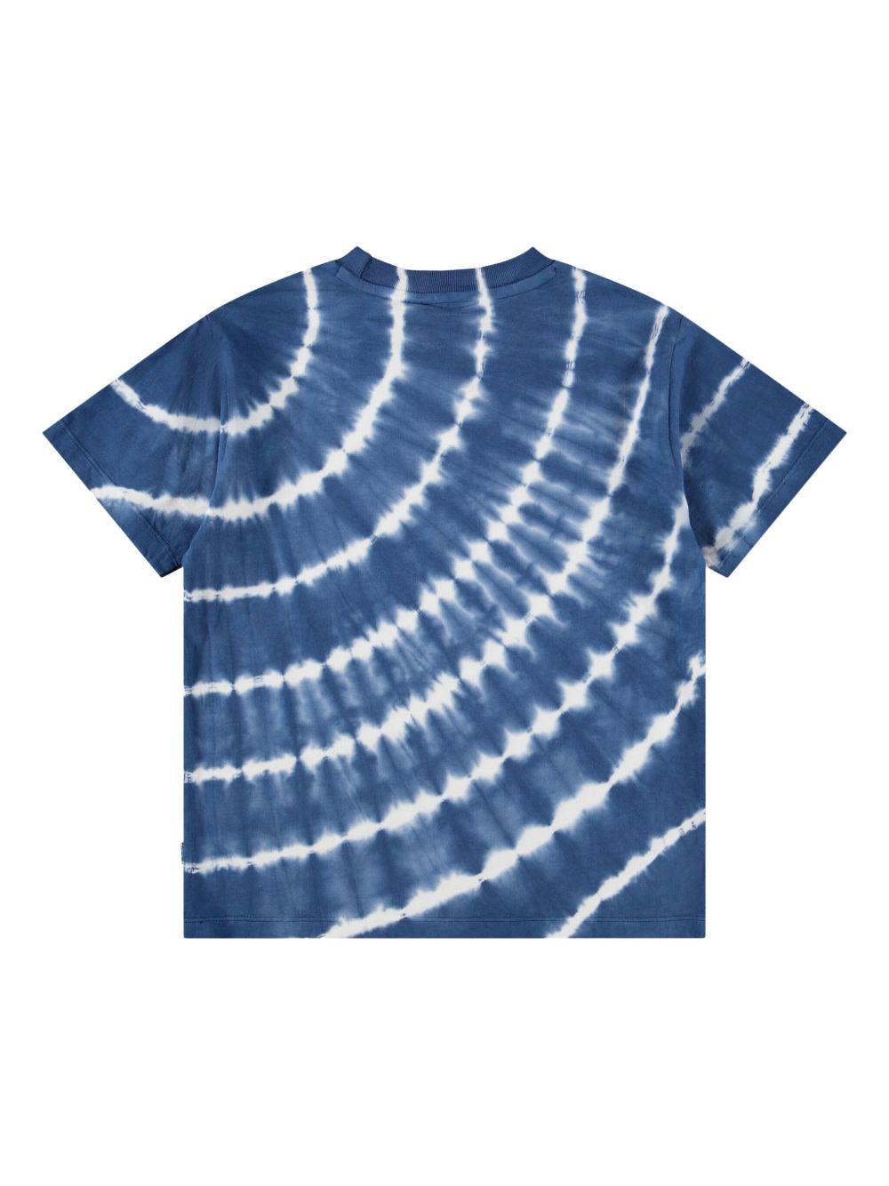 T-shirt Riley per bambino Molo blu con fantasia tie-dye 6S26A213 5988 MOLO KIDS