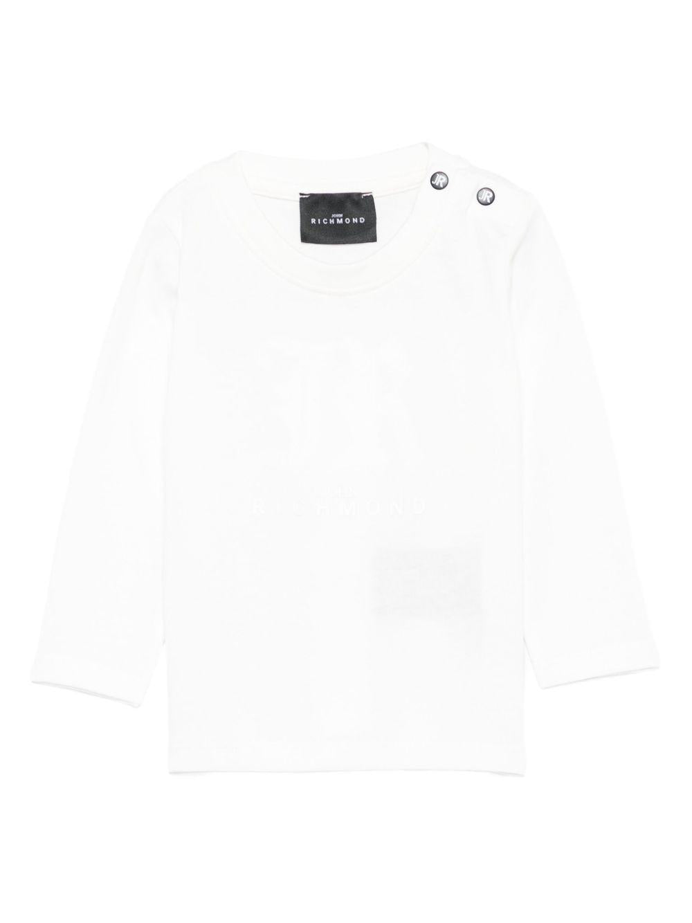 T-shirt per neonati John Richmond Junior bianco con maniche lunghe RIA25004TS OFF-WHITE JOHN RICHMOND JUNIOR