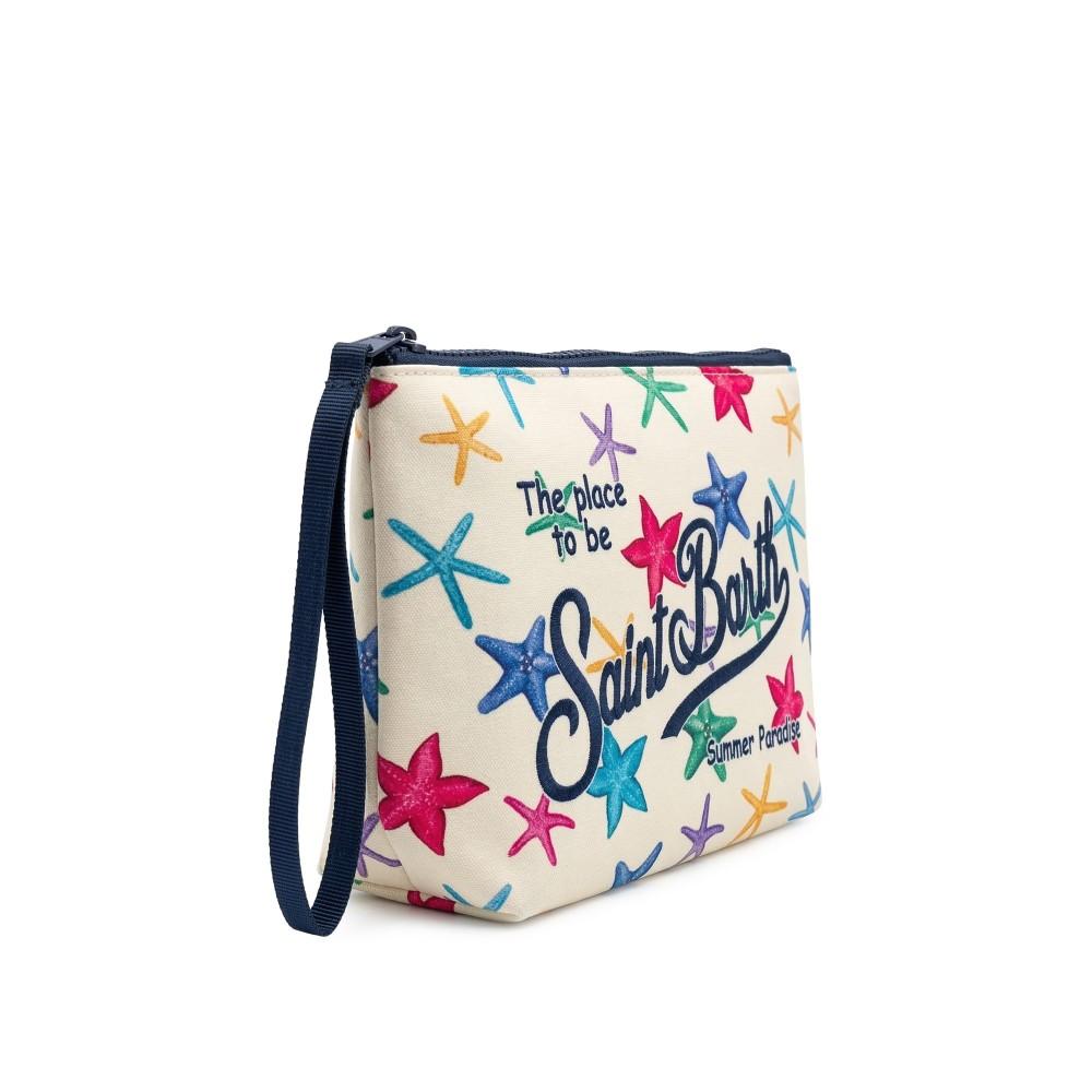Pochette Aline MC2 Saint Barth beige con stampa stelle marine all-over ALIN001 00578L MC2 ST. BARTH KIDS