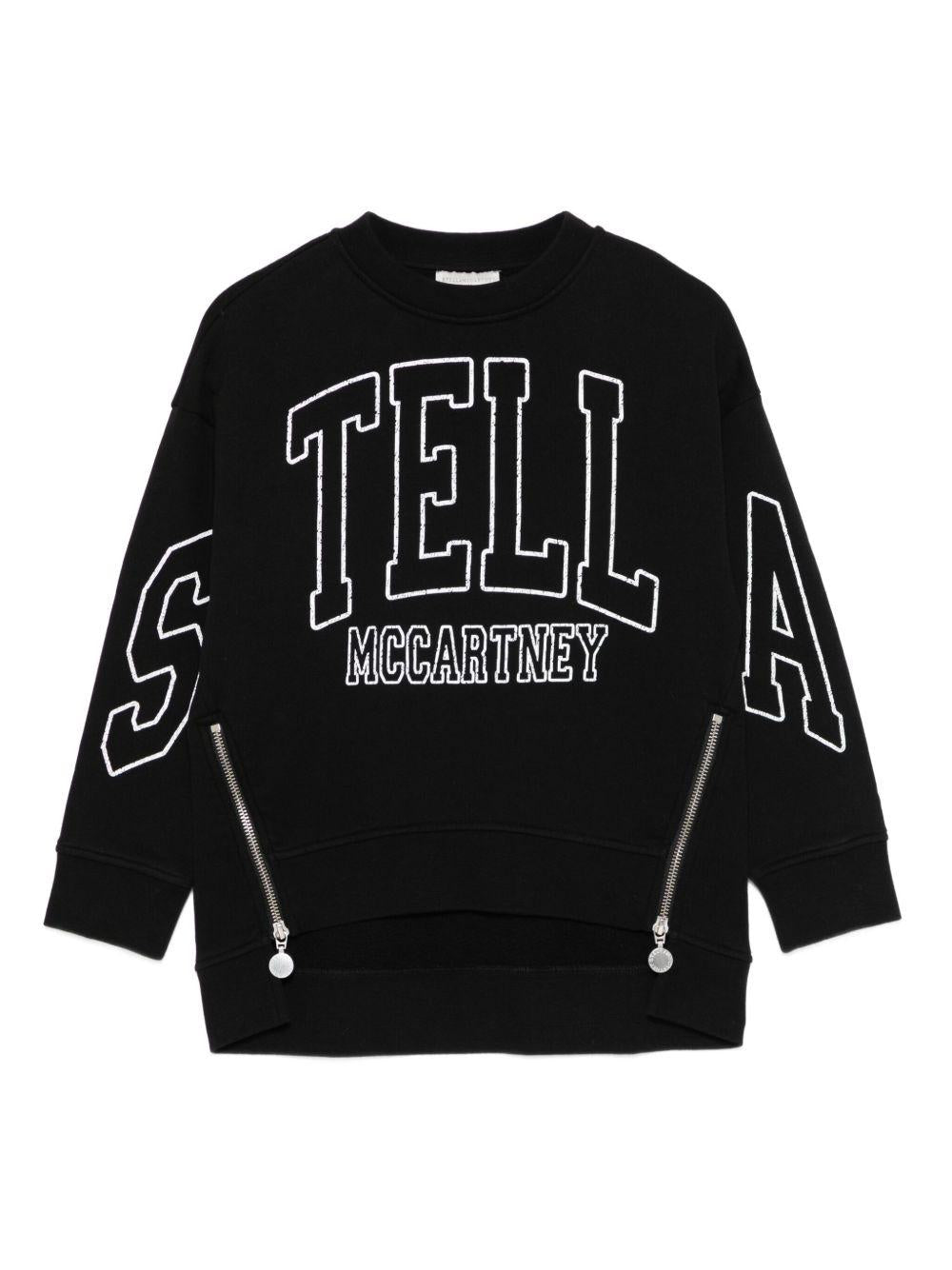 Felpa per bambina Stella McCartney Kids nero con zip laterali TX4C10 Z0453 961 STELLA McCARTNEY KIDS