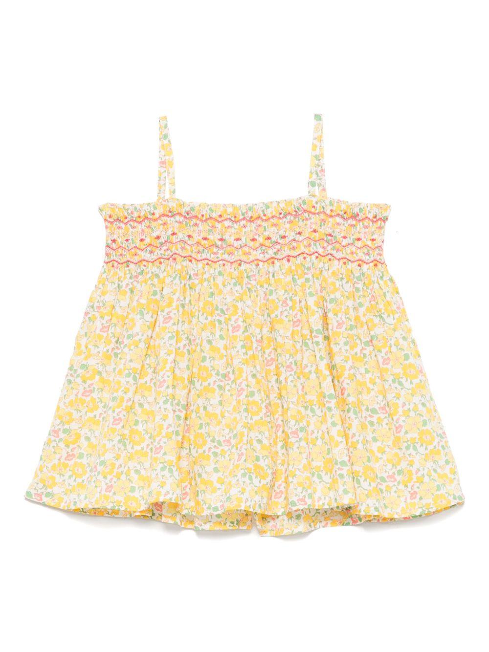 Top Apolline per bambina Bonpoint bianco con spalline sottili S05GBLW00021 534B BONPOINT KIDS