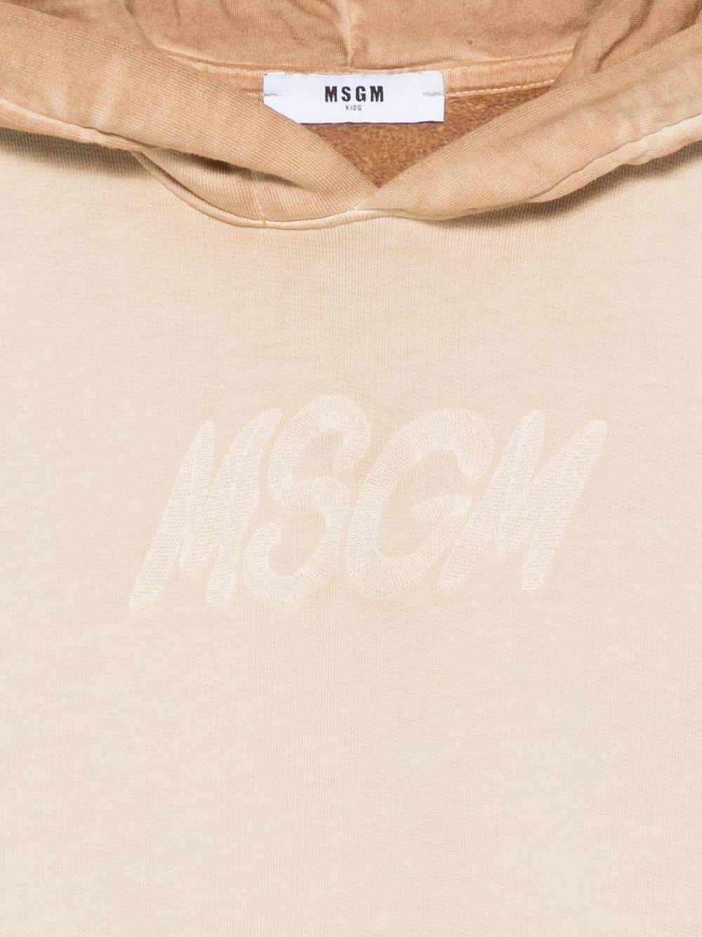 Felpa per bambino MSGM Kids beige con cappuccio F5MSJUHS020 MS030 MSGM KIDS