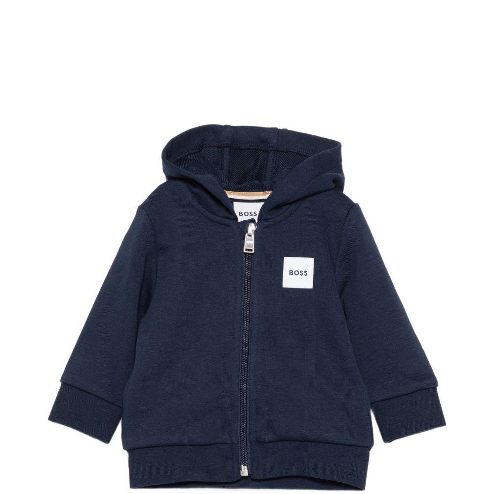 Felpa per neonato Boss Kids blu scuro con zip e cappuccio J52866 849 BOSS KIDS