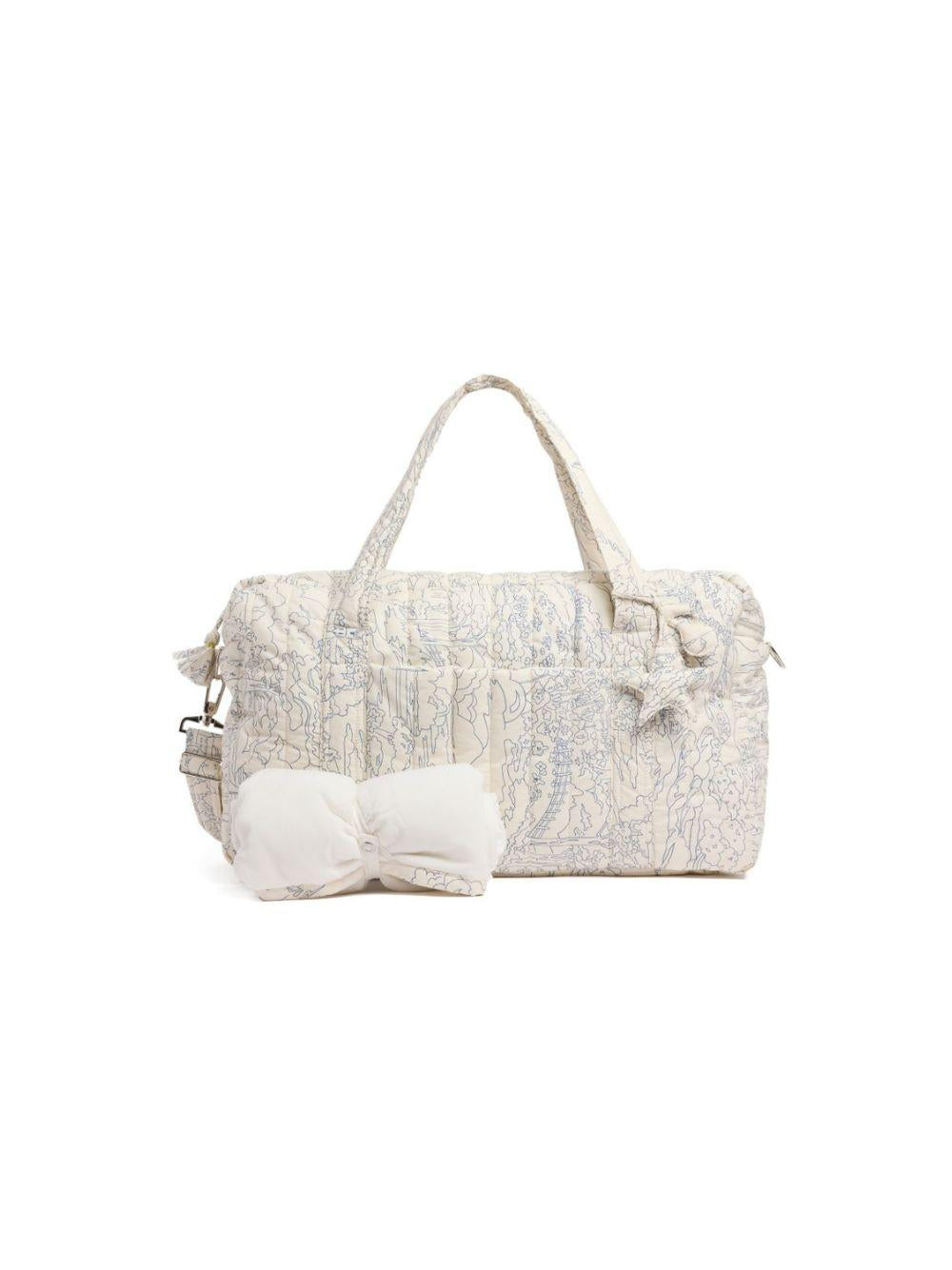 Borsa per pannolini trapuntata Bonpoint Piou beige con motivo paesaggistico S06OBAW00001 677 BONPOINT KIDS