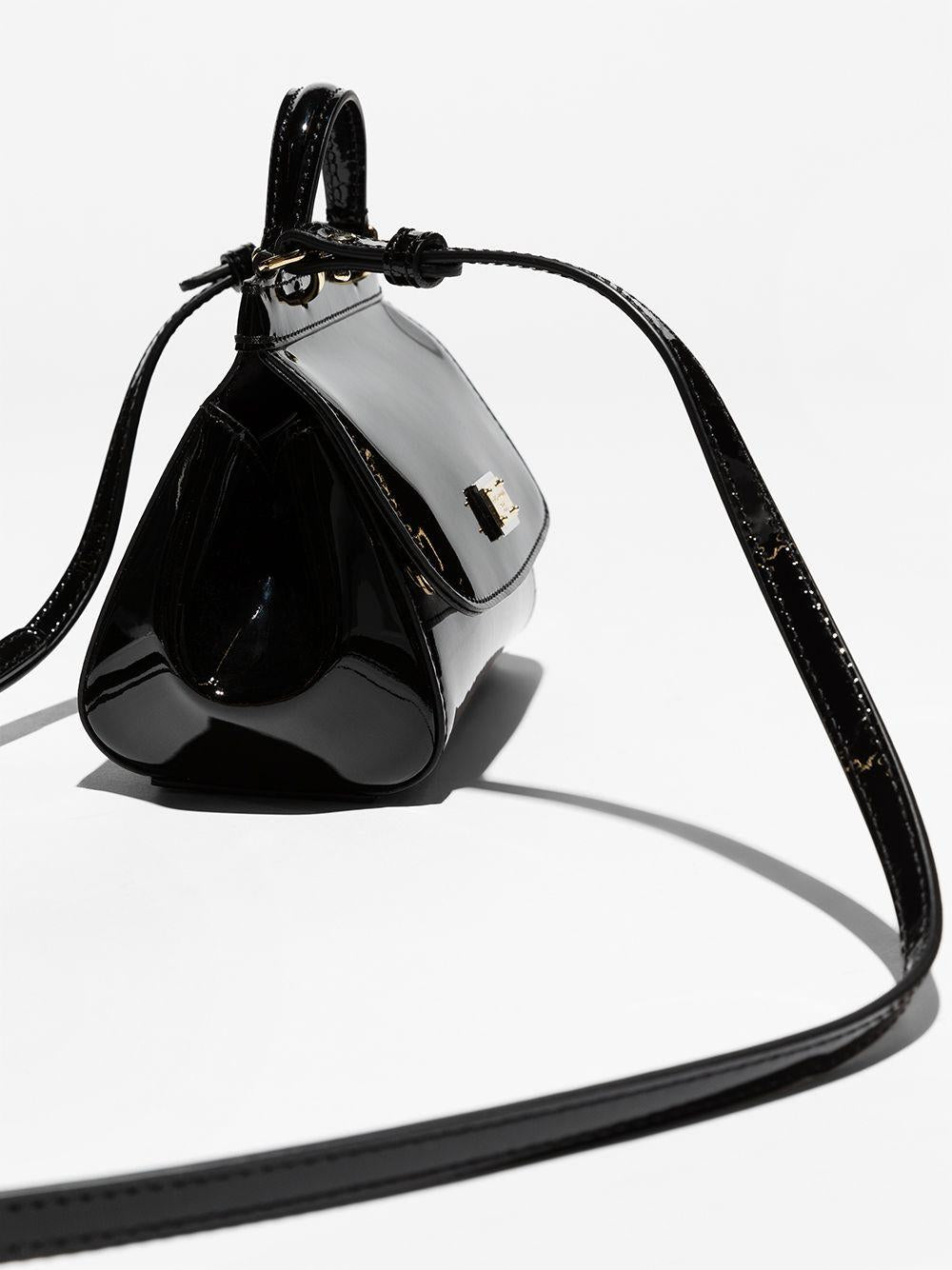 Borsa per bambina Dolce & Gabbana Kids nera con placca con logo EB0003 A1067 80999 DOLCE & GABBANA KIDS