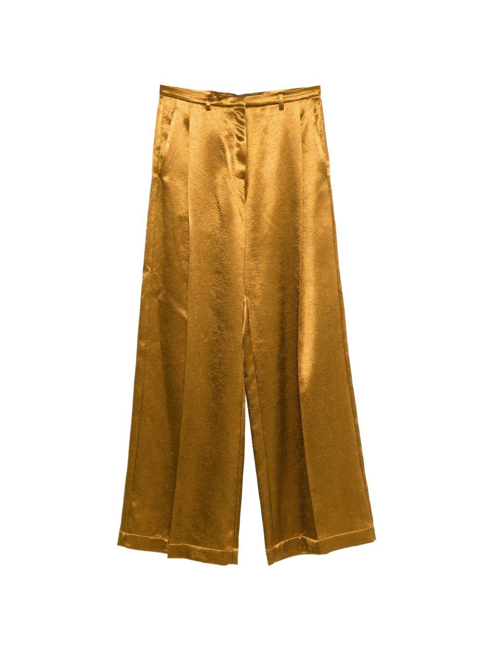 Pantaloni per donna Alyisi color oro a gamba dritta 116137 P6061 OLIO ALYSI