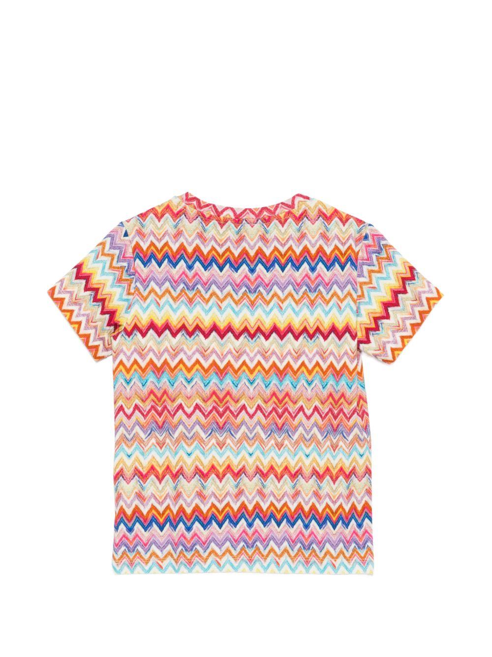 T-shirt per bambina Missoni Kids multicolore con motivo a zig zag MY8A71 Z3756 999 MISSONI KIDS