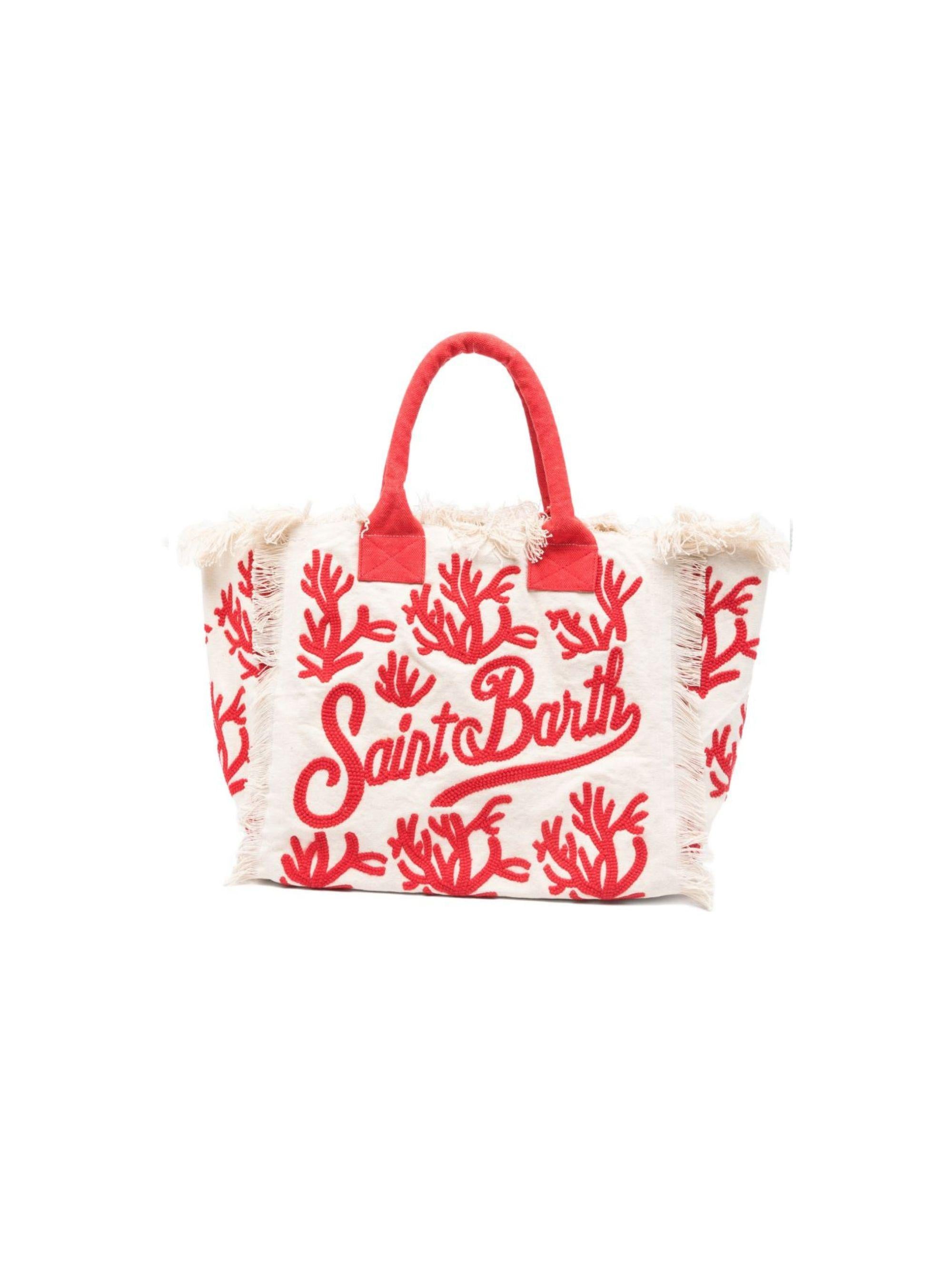 Borsa tote con logo vanity MC2 Saint Barth bianco con logo ricamato VANI024 08374L MC2 ST. BARTH KIDS