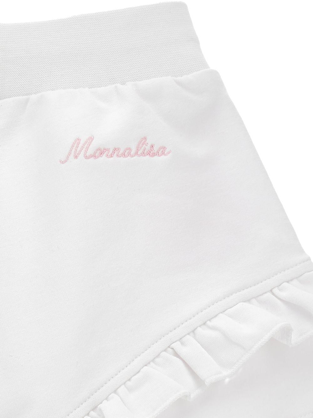 Shorts per neonata Monnalisa bianco con ricamo a fiori 39G402 7007 0099 MONNALISA KIDS