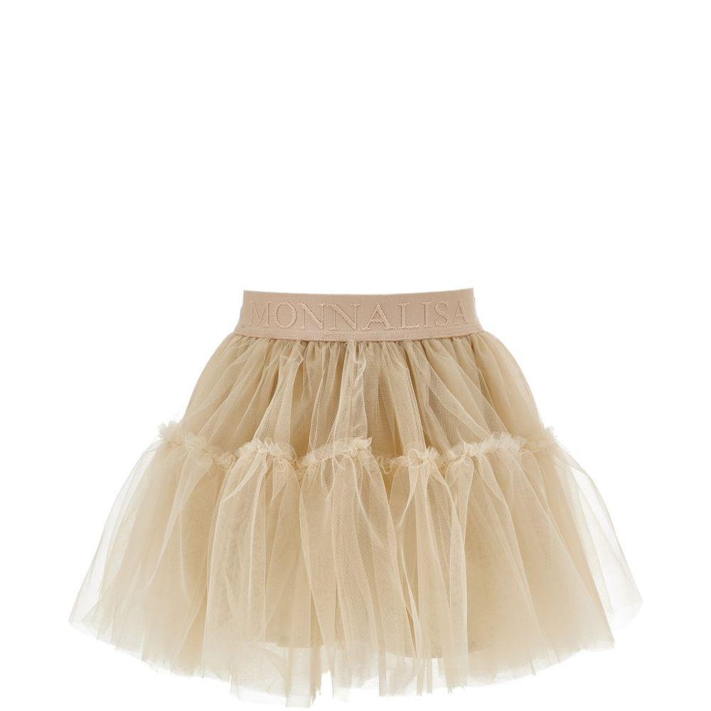 Gonna per bambina Monnalisa Kids beige con trama in tulle 17HGON T9945 0003 MONNALISA KIDS